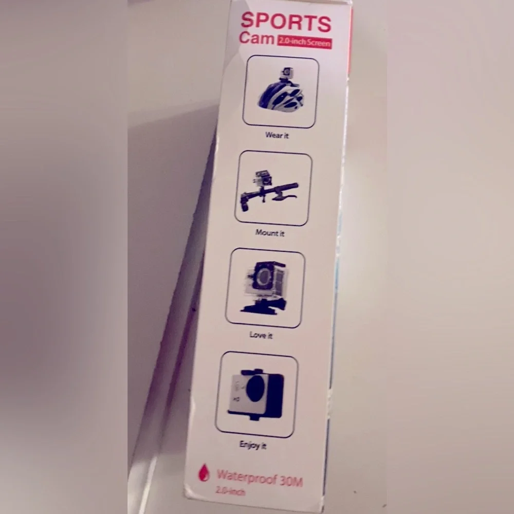 Sports Cam Black 1080p Action Camera